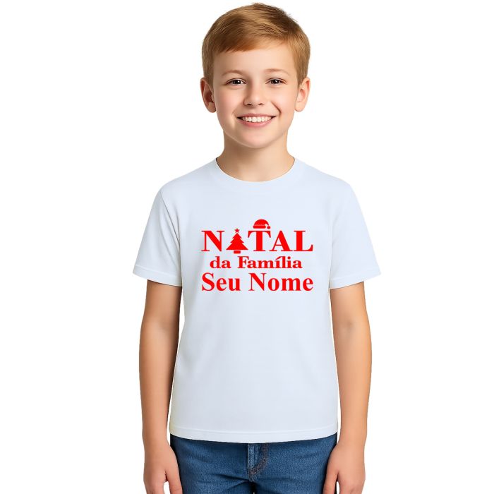 Camiseta Natal da Família Natalina Estampa Personalizada