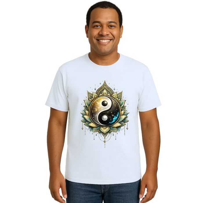 Camiseta Taijitu Yin Yang Equilíbrio Estampa Personalizada
