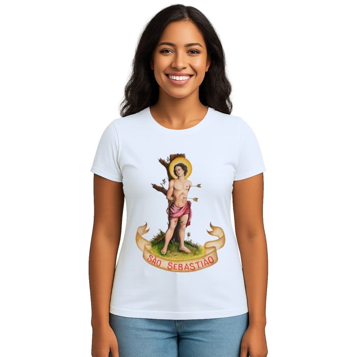 Camiseta São Sebastião Faixa Estampa Personalizada
