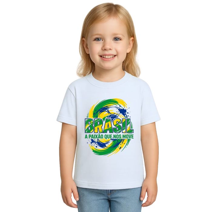 Camiseta Brasil Paixão Que Nos Move Estampa Personalizada