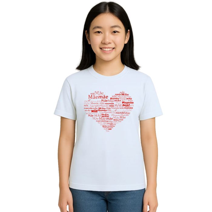 Camiseta Coração de Mãe Dia Das Mães Estampa Personalizada