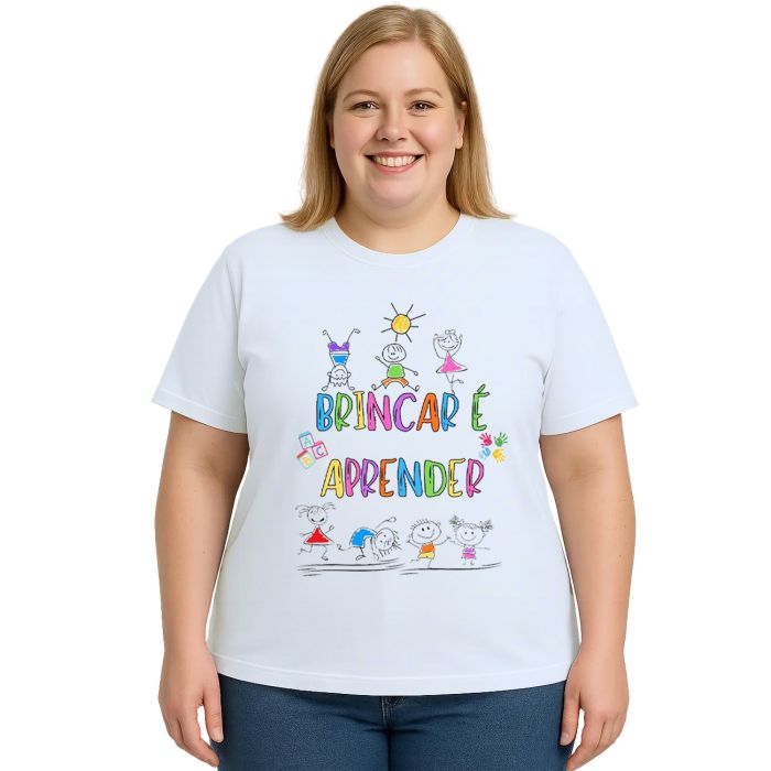 Camiseta Brincar é Aprender Crianças Estampa Personalizada