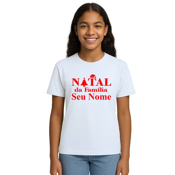 Camiseta Natal da Família Natalina Estampa Personalizada