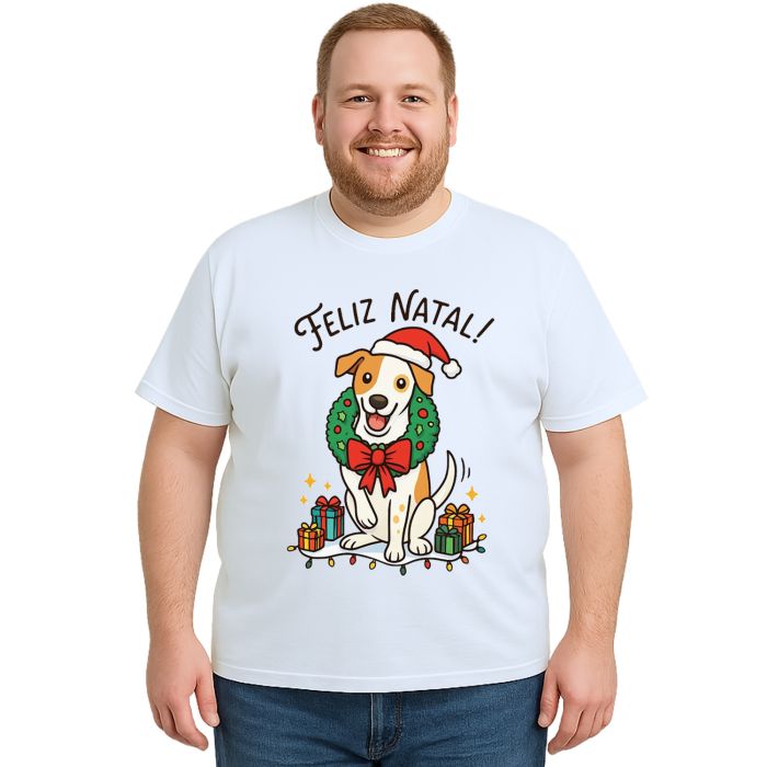 Camiseta Feliz Natal Cachorro Natalino Estampa Personalizada