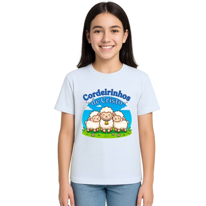 Camiseta Cordeirinhos de Jesus Cristo Estampa Personalizada