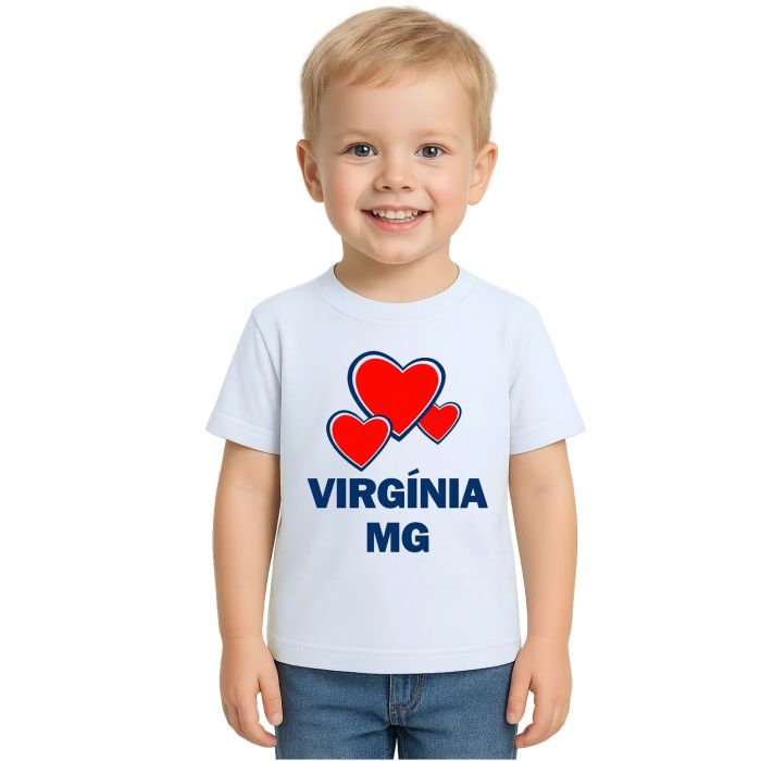Camiseta Virgínia MG Corações Estampa Personalizada