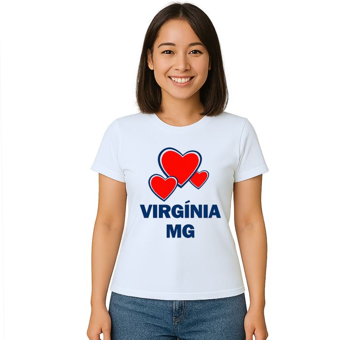 Camiseta Virgínia MG Corações Estampa Personalizada