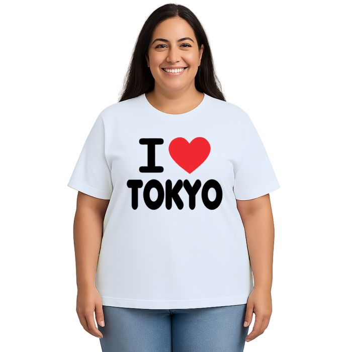 Camiseta Eu Amo Tokyo I Love JP Japan Estampa Personalizada