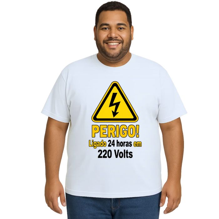 Camiseta Ligado 24 Horas em 220 Volts Estampa Personalizada