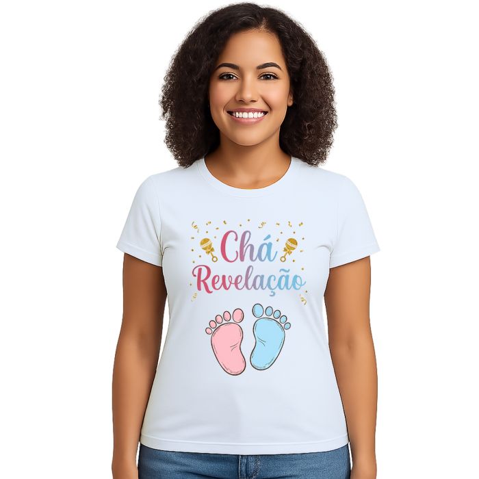 Camiseta Chá Revelação Pezinho Estampa Personalizada