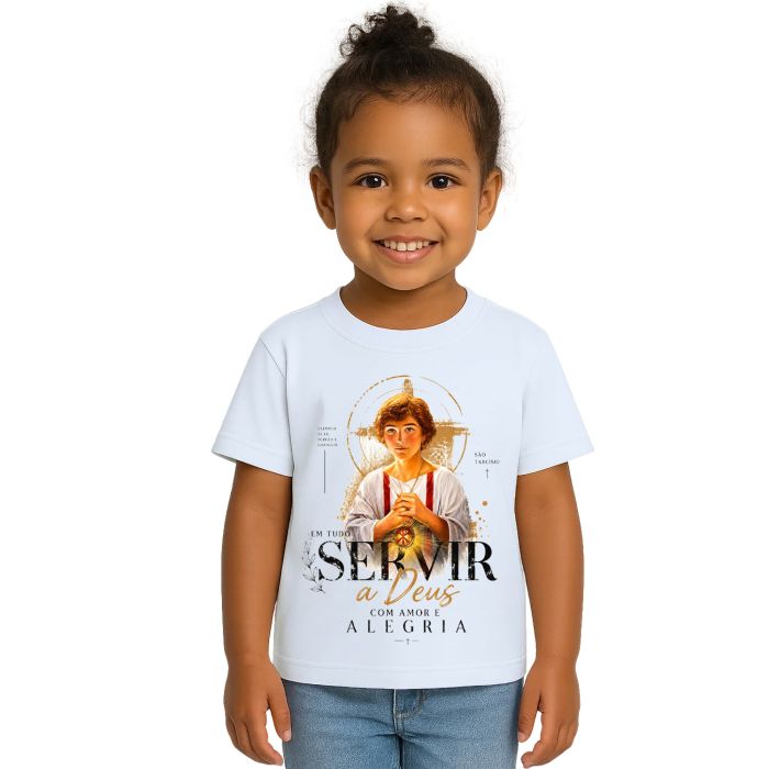 Camiseta São Tarcísio Servir a Deus Estampa Personalizada