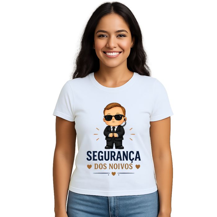 Camiseta Segurança dos Noivos Estampa Personalizada
