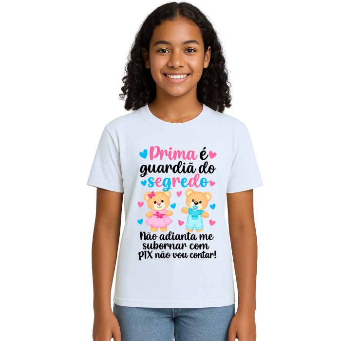 Camiseta Prima Guardiã do Segredo Estampa Personalizada