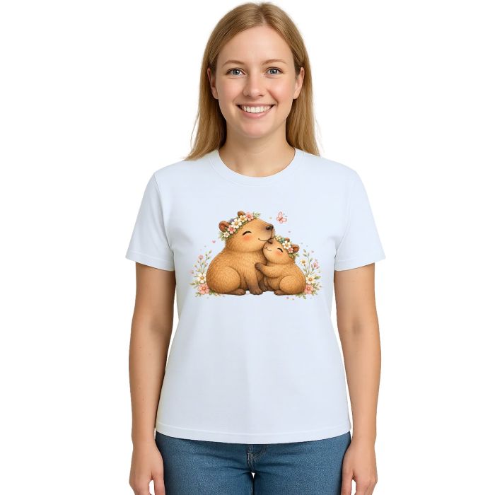 Camiseta Capivaras Mãe e Filha Estampa Personalizada