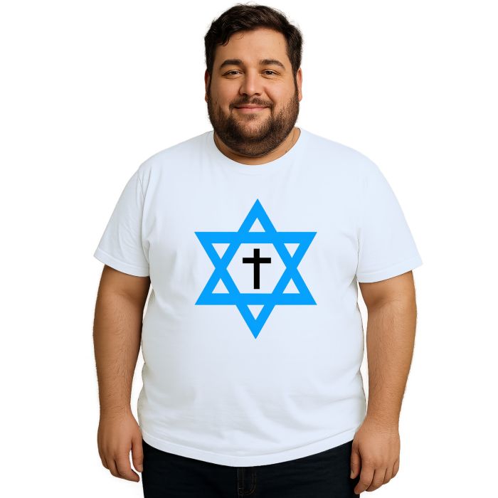 Camiseta Estrela de Davi Messiânica Estampa Personalizada