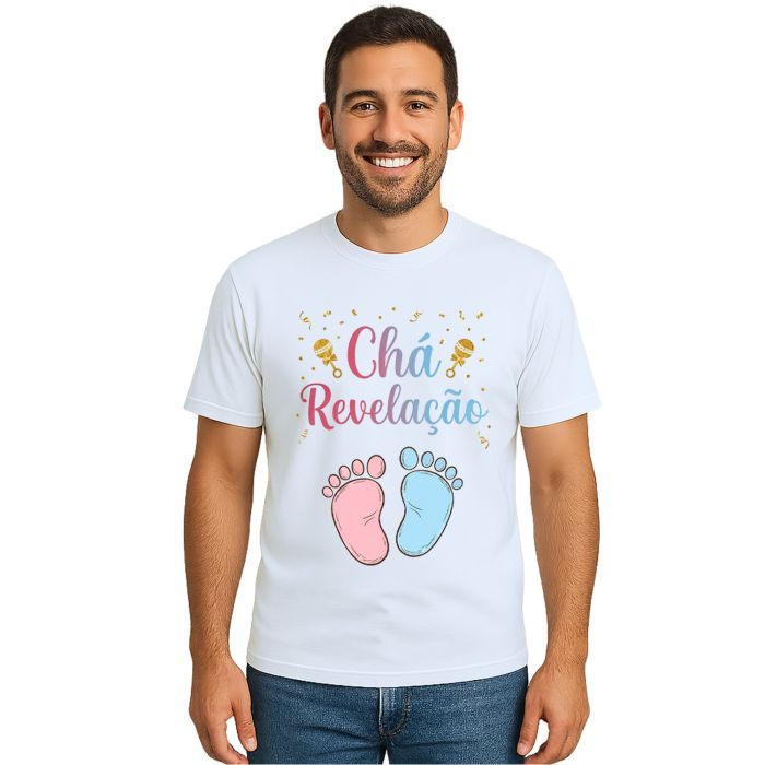 Camiseta Chá Revelação Pezinho Estampa Personalizada