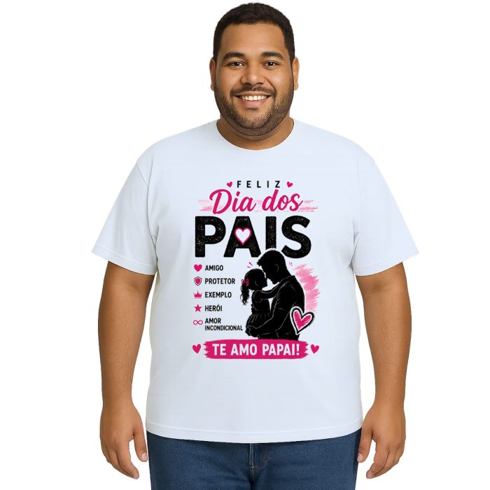 Camiseta Feliz Dia Dos Pais Papai Estampa Personalizada