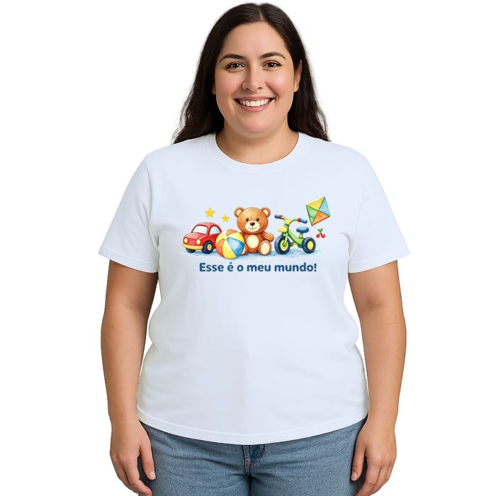 Camiseta Brincar é o Meu Mundo Estampa Personalizada