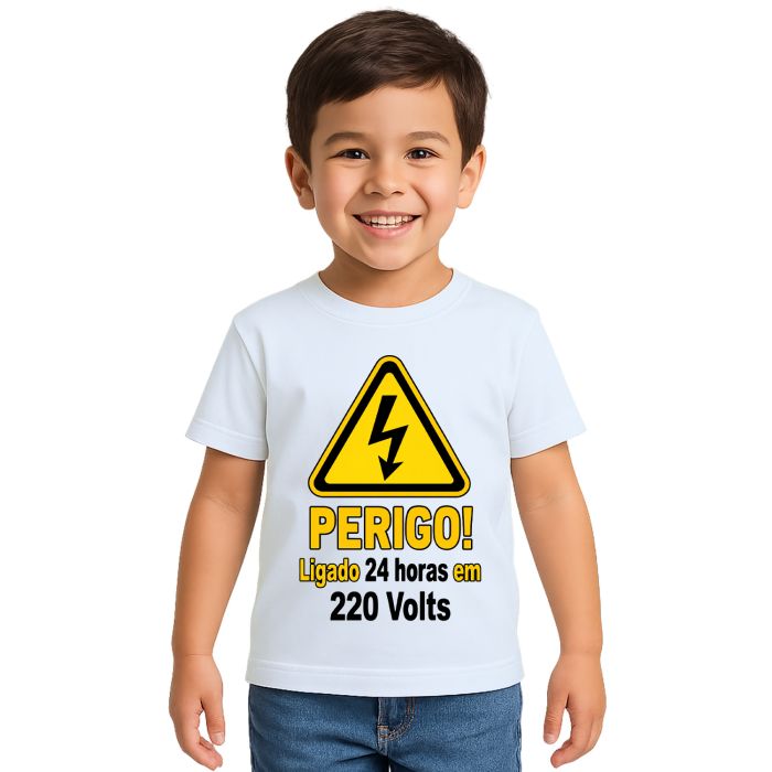 Camiseta Ligado 24 Horas em 220 Volts Estampa Personalizada