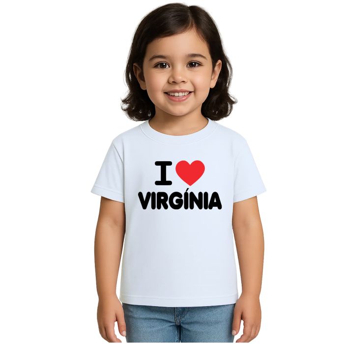 Camiseta Eu Amo Virgínia MG I Love Virginia Personalizada