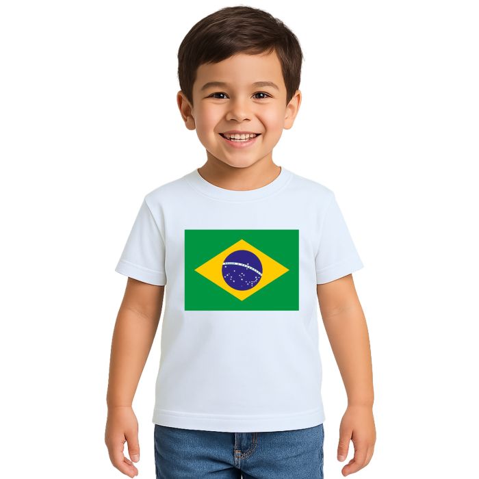 Camiseta Brasil Bandeira Brazil BR Estampa Personalizada