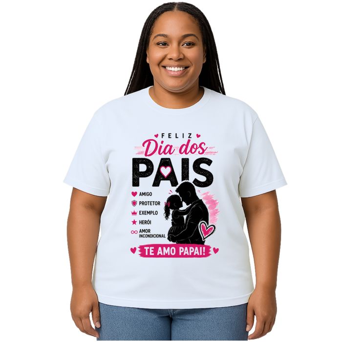 Camiseta Feliz Dia Dos Pais Papai Estampa Personalizada