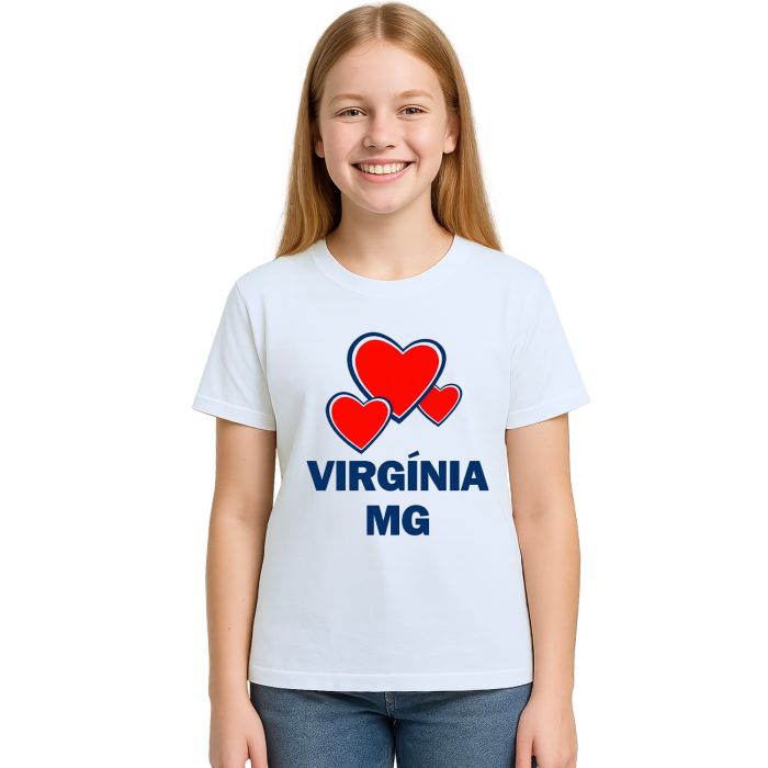 Camiseta Virgínia MG Corações Estampa Personalizada