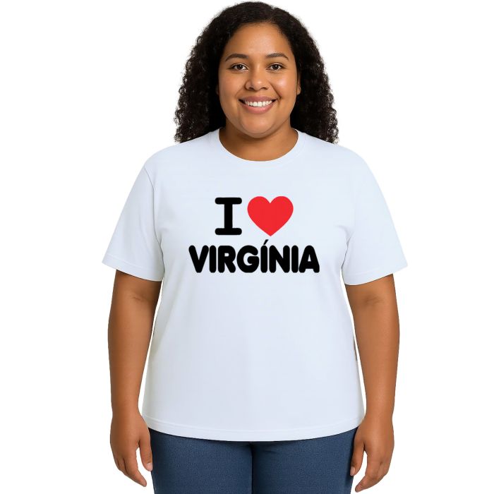 Camiseta Eu Amo Virgínia MG I Love Virginia Personalizada