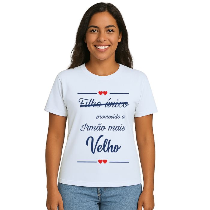 Camiseta Irmão Mais Velho Corações Estampa Personalizada