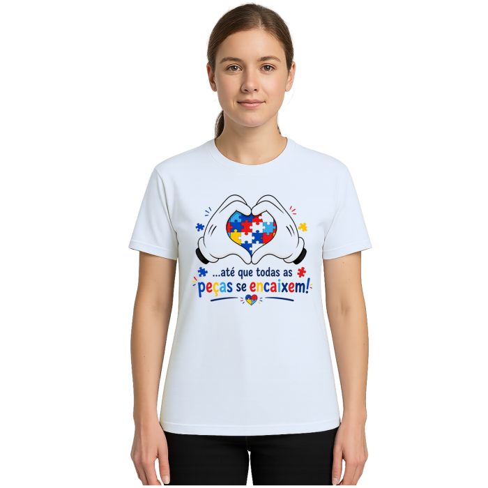 Camiseta Autismo Peças se Encaixem Autista Personalizada