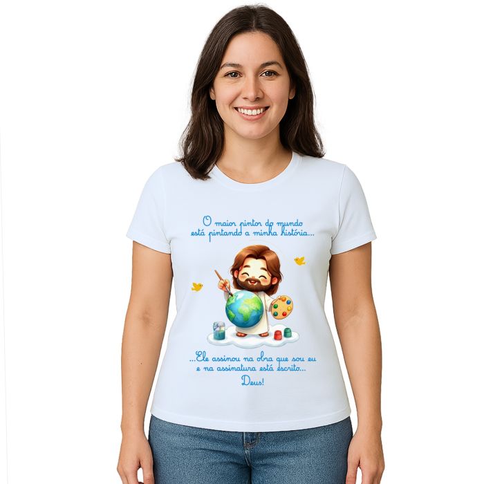 Camiseta Maior Pintor do Mundo Deus Estampa Personalizada