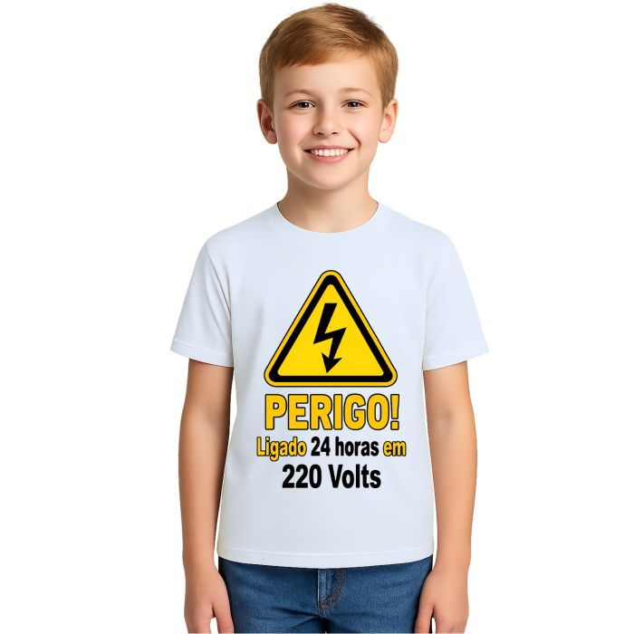 Camiseta Ligado 24 Horas em 220 Volts Estampa Personalizada