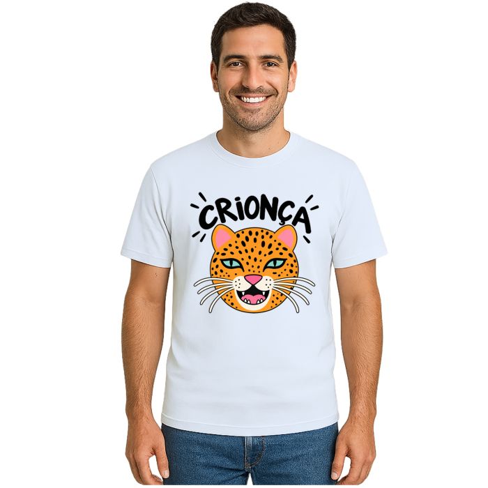 Camiseta Crionça Onça Criança Estampa Personalizada