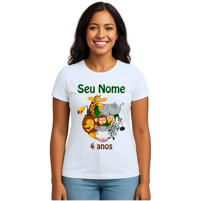 Camiseta Safari Show dos Animais Estampa Personalizada