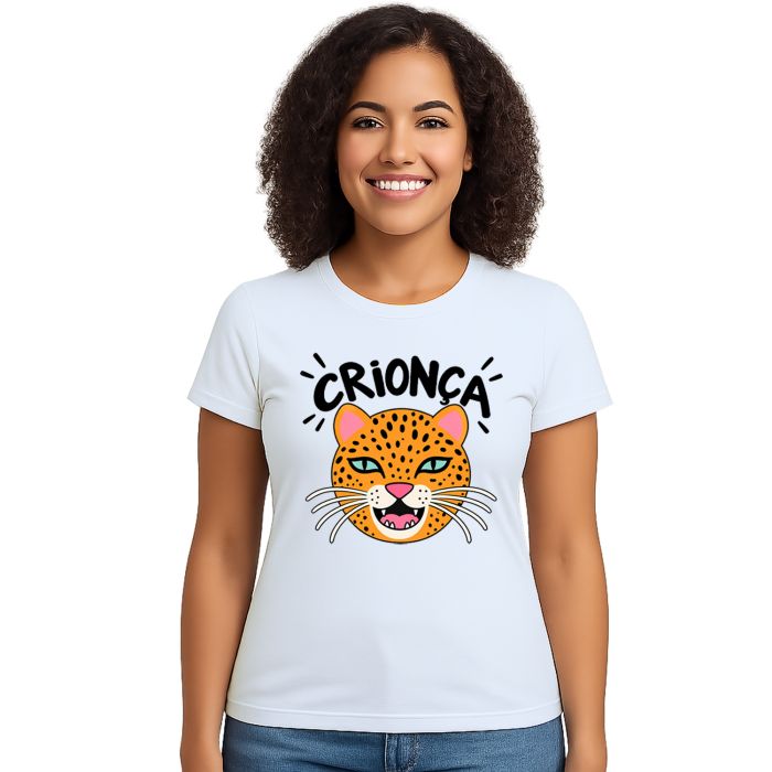 Camiseta Crionça Onça Criança Estampa Personalizada