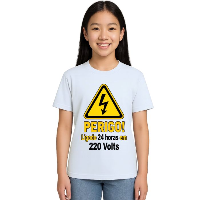 Camiseta Ligado 24 Horas em 220 Volts Estampa Personalizada