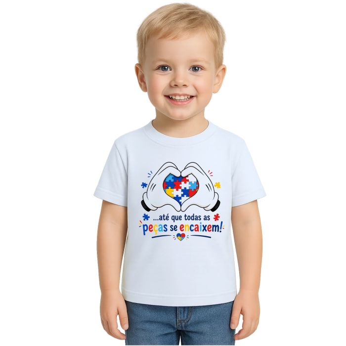 Camiseta Autismo Peças se Encaixem Autista Personalizada