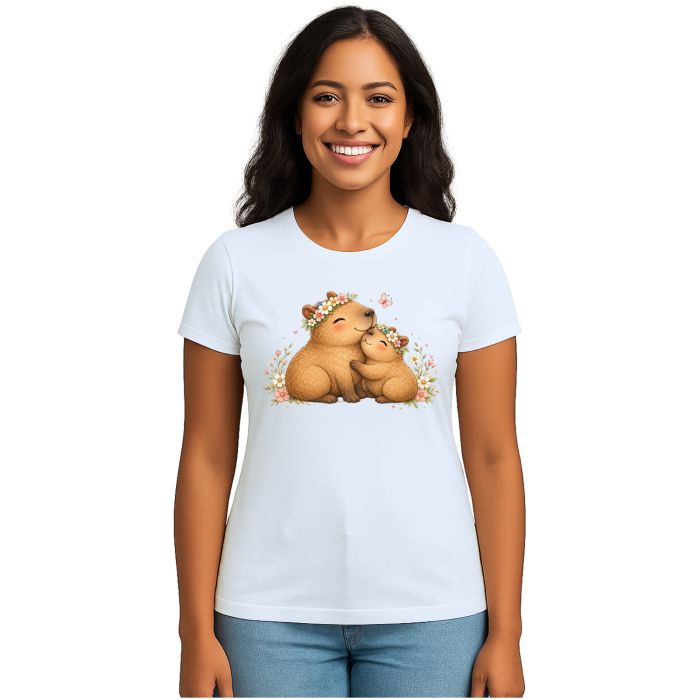 Camiseta Capivaras Mãe e Filha Estampa Personalizada