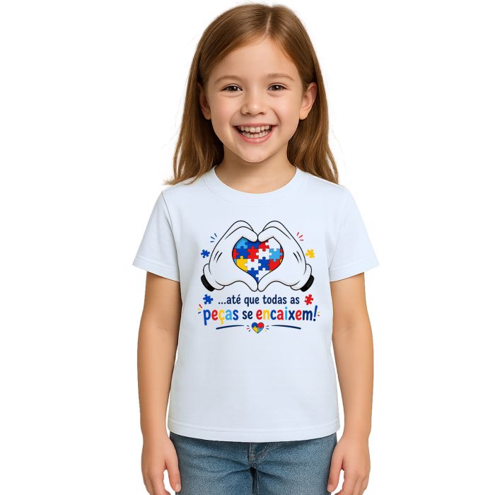 Camiseta Autismo Peças se Encaixem Autista Personalizada