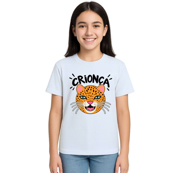 Camiseta Crionça Onça Criança Estampa Personalizada