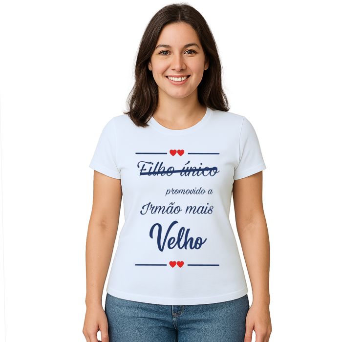 Camiseta Irmão Mais Velho Corações Estampa Personalizada