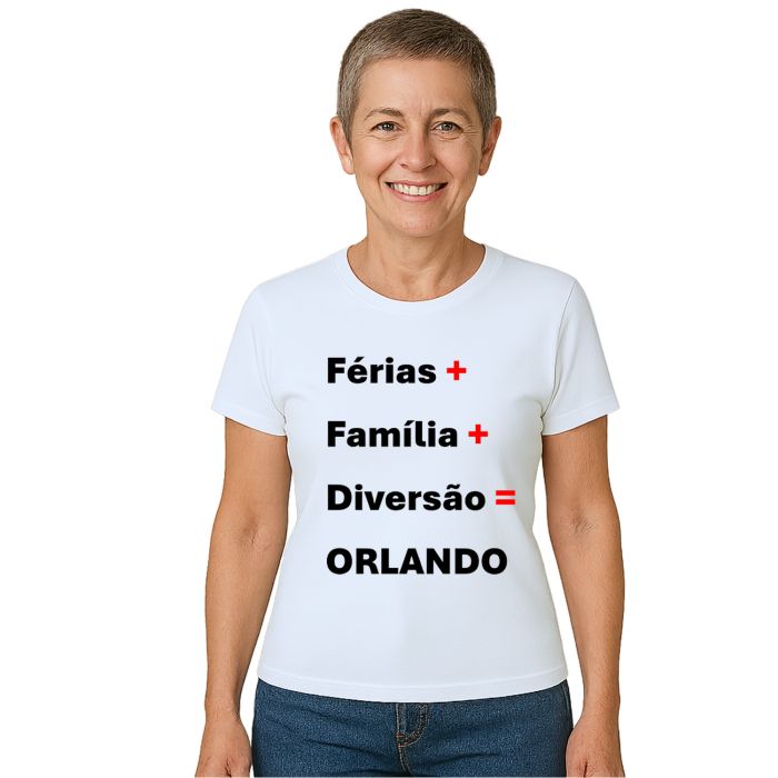 Camiseta Férias Família Diversão Orlando Personalizada