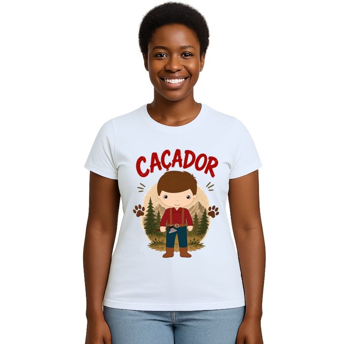 Camiseta Caçador Aventureiro Floresta Estampa Personalizada