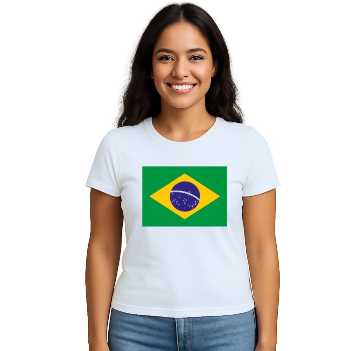 Camiseta Brasil Bandeira Brazil BR Estampa Personalizada