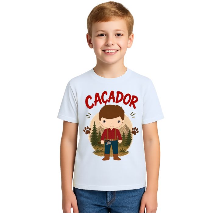 Camiseta Caçador Aventureiro Floresta Estampa Personalizada