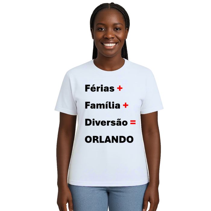 Camiseta Férias Família Diversão Orlando Personalizada