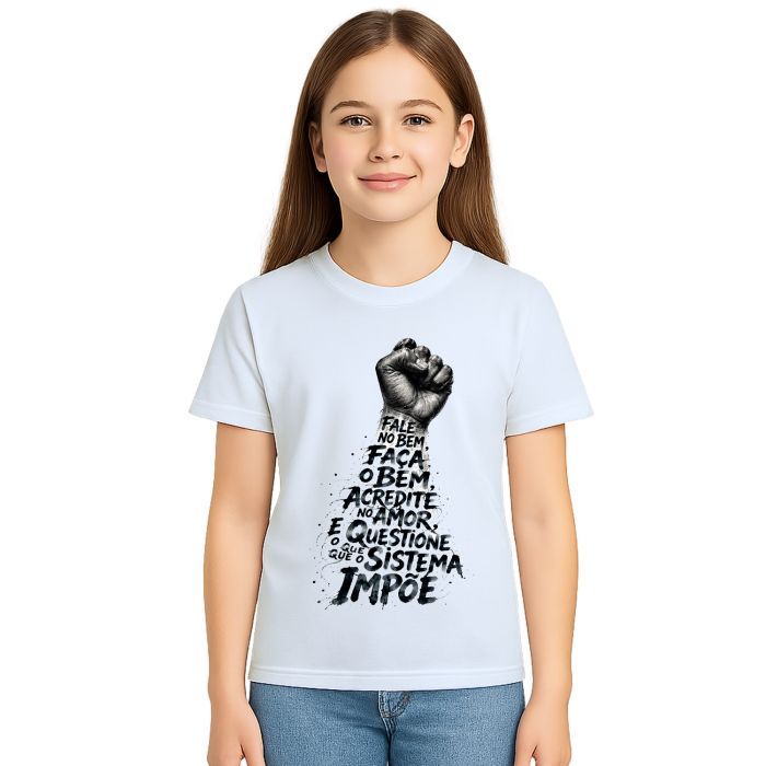 Camiseta Questione o Sistema Estampa Personalizada