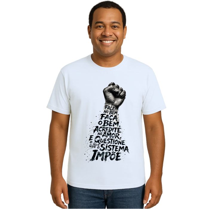 Camiseta Questione o Sistema Estampa Personalizada