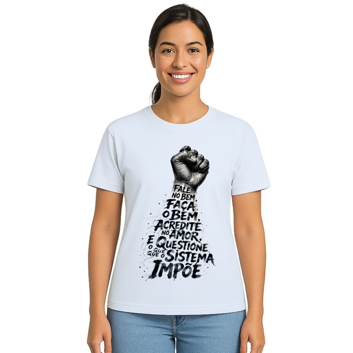 Camiseta Questione o Sistema Estampa Personalizada