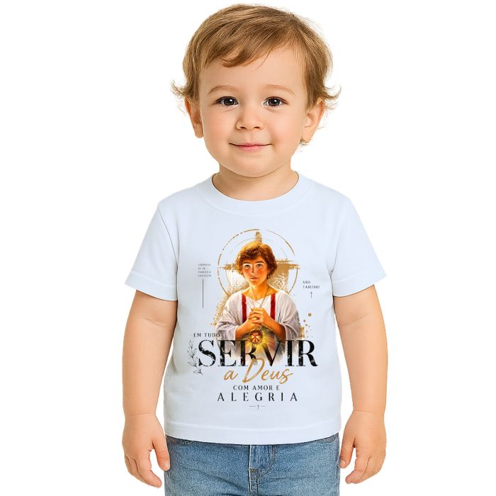 Camiseta São Tarcísio Servir a Deus Estampa Personalizada